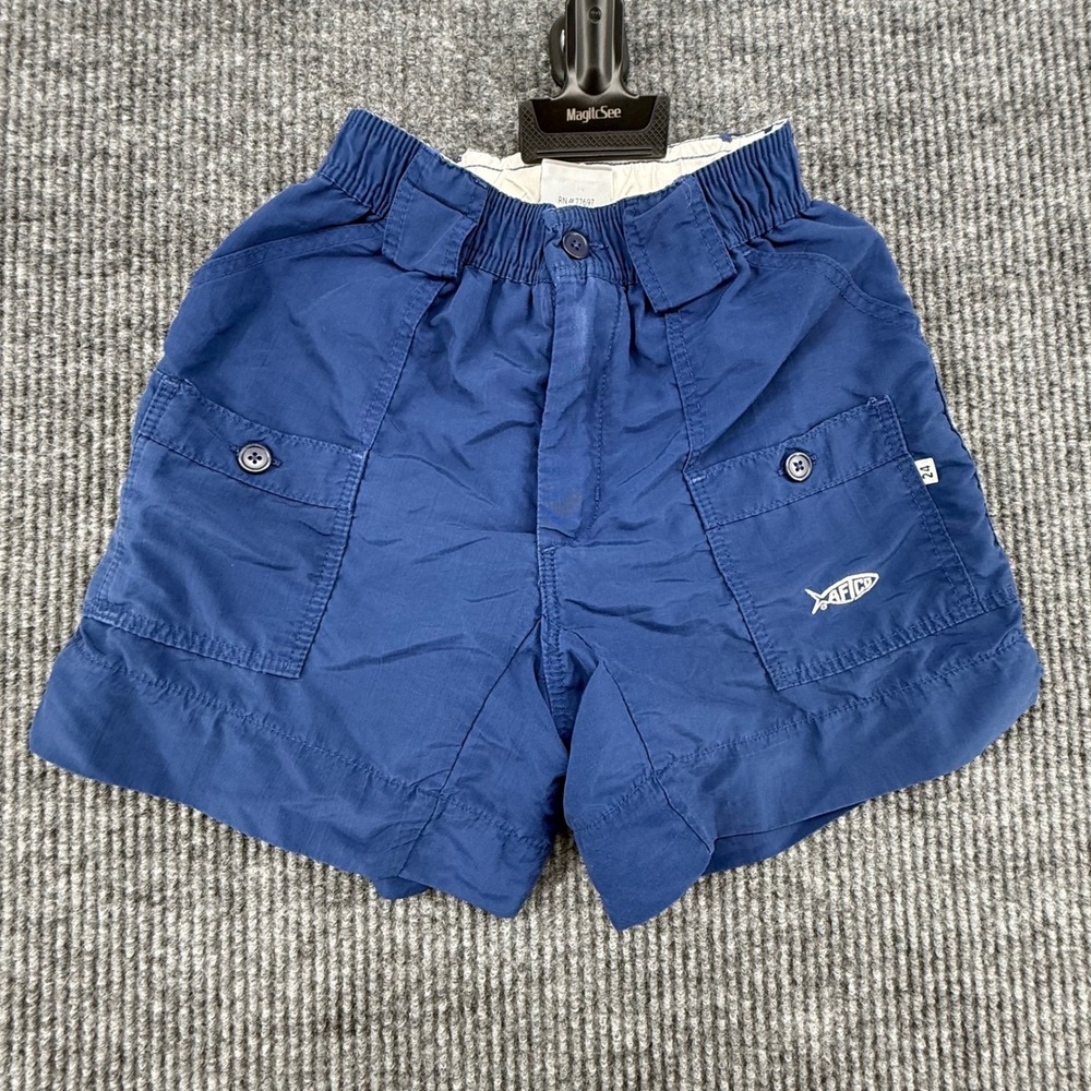 AFTCO Fishing Shorts Youth Size 24 Blue Excellent Original Performance Nylon